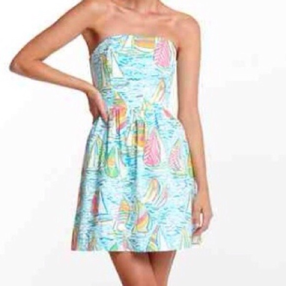 Lilly Pulitzer you gotta regatta strapless Dress